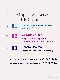 ПВХ завеса для холодильной камеры 1x2,4м. Готовый комплект, морозостойкая